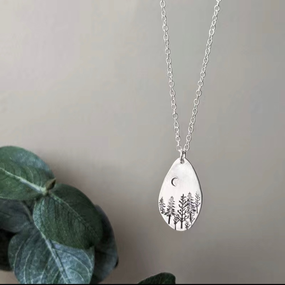 3/$15 Tear Drop Landscape Necklace